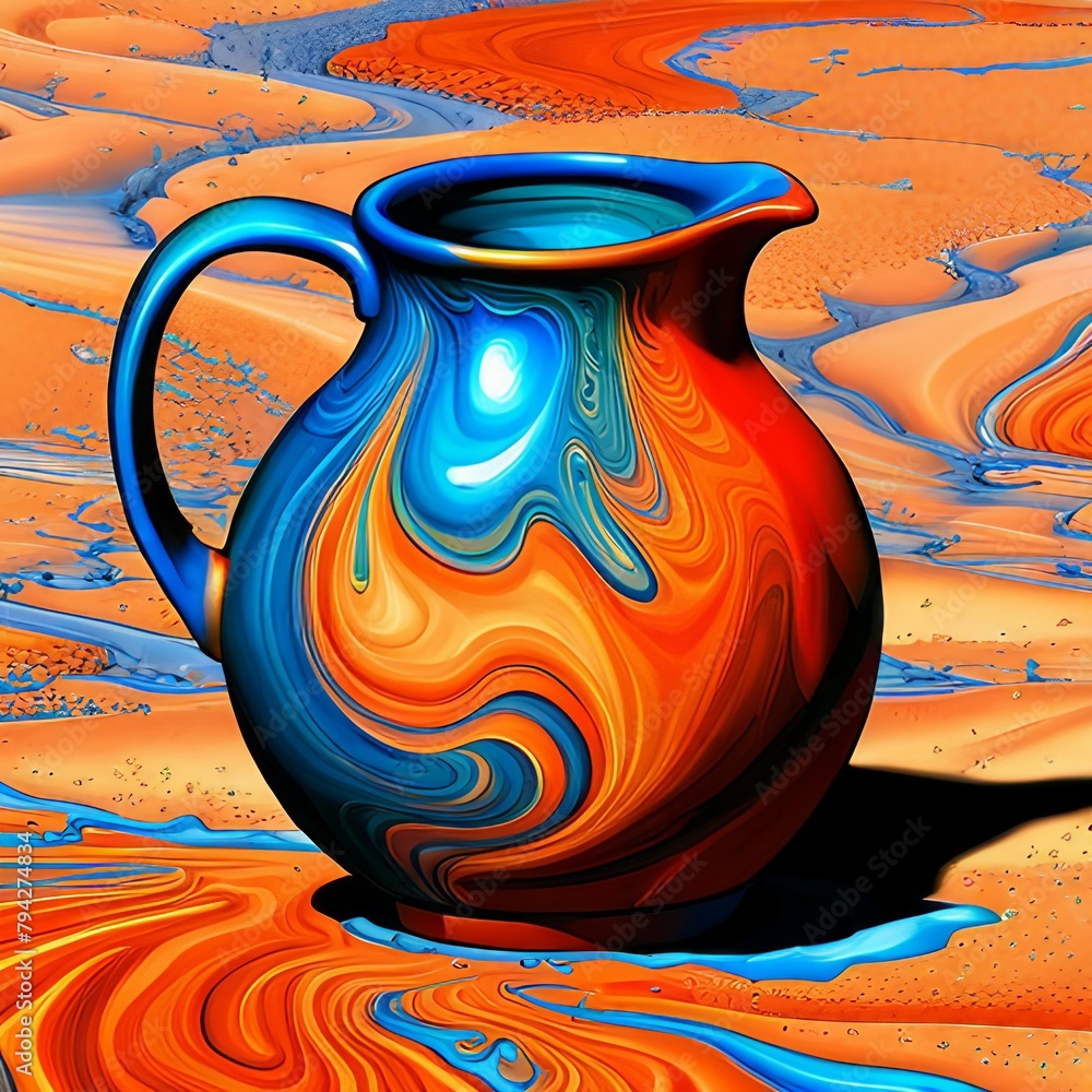mud pitcher painted in a kaleidoscope of vibrant hues surface is alive with a riot of colors, creating a mesmerizing visual feast for the eyes mud pitcher painted in a kaleidoscope of vibrant hues surface is alive with a riot of colors, creating a mesmerizing visual feast for the eyes