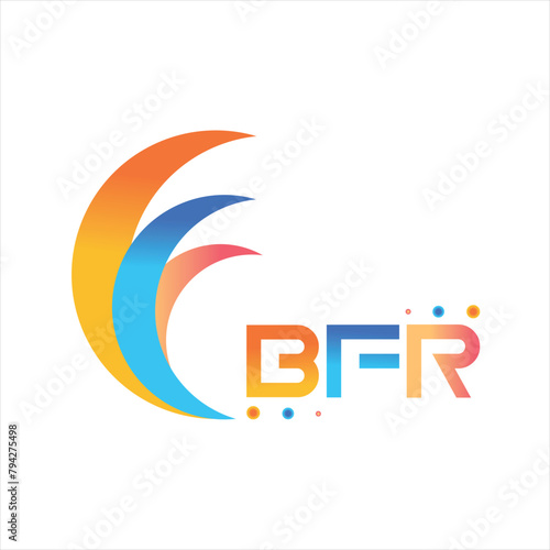 BFR letter technology Web logo design on white background. BFR uppercase monogram logo and typography for technology, business and real estate brand.
 photo