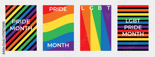 Vector happy lgbtq pride month, lgbtq, gay, social media wishes or greetings with wishes post or banner design with rainbow flag vector illustration