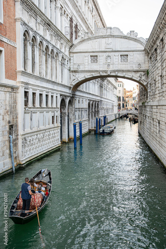 Venice, Italy: iconic spot with the Bridge of Sighs and a gondola on the canal Rio di Palazzo  © federico neri