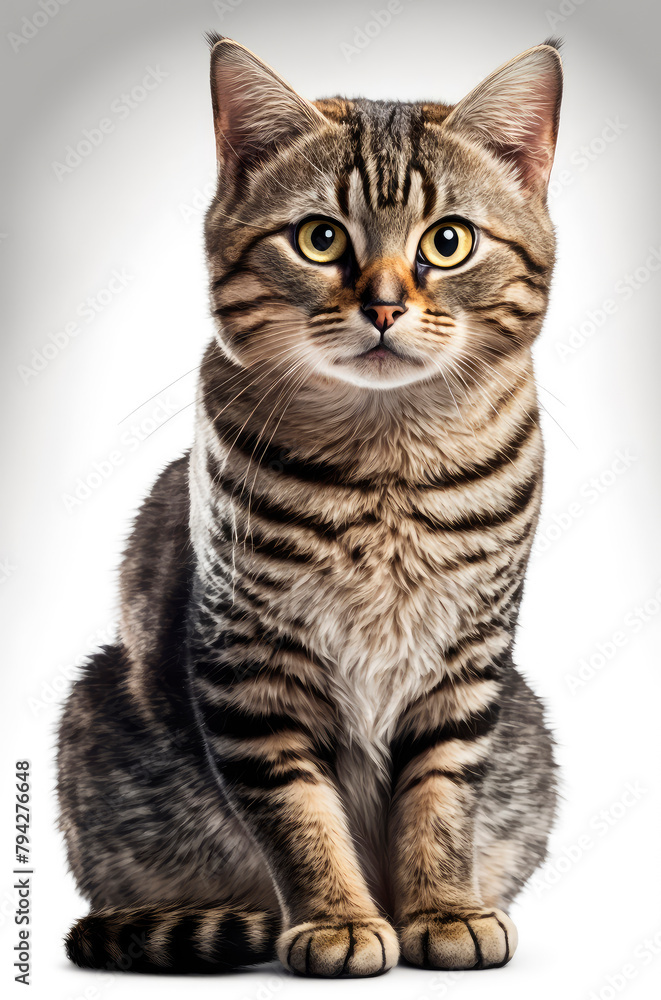 Fototapeta premium Cat isolate on white background. Generative AI,