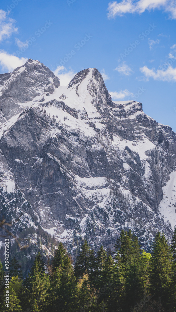 Fototapeta premium Mountain panorama on winter of the italian alps