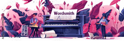 illustration with text to commemorate Wordsmith Day photo