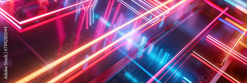 Abstract background with neon lines and lights