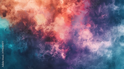 Abstract Colored Smoke Clouds Resembling Nebula Texture in the Universe