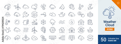 Weather icons Pixel perfect. water, energy, cold, ...	
