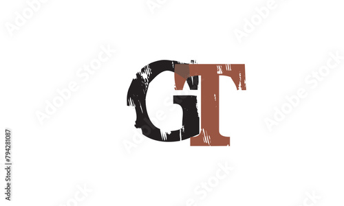 Alphabet letters Initials Monogram logo GT, TG, G and T