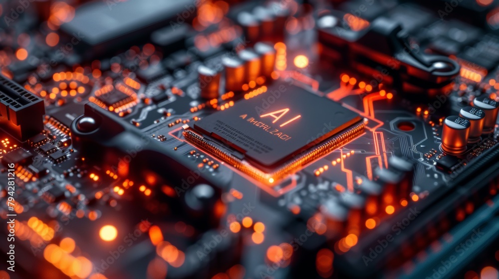 Ai technology chip on circuit board Ai technology chip on circuit board