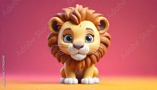 Cute cartoon baby lion