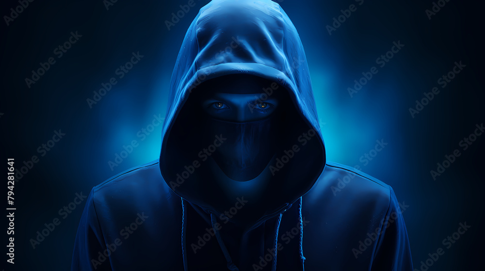 Hacker wearing black hoodie Hacker wearing black hoodie