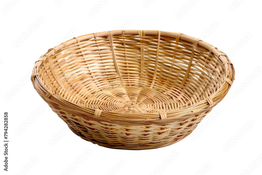 Bamboo basket hand made isolated on white background. Woven from bamboo tray Bamboo basket hand made isolated on white background. Woven from bamboo tray