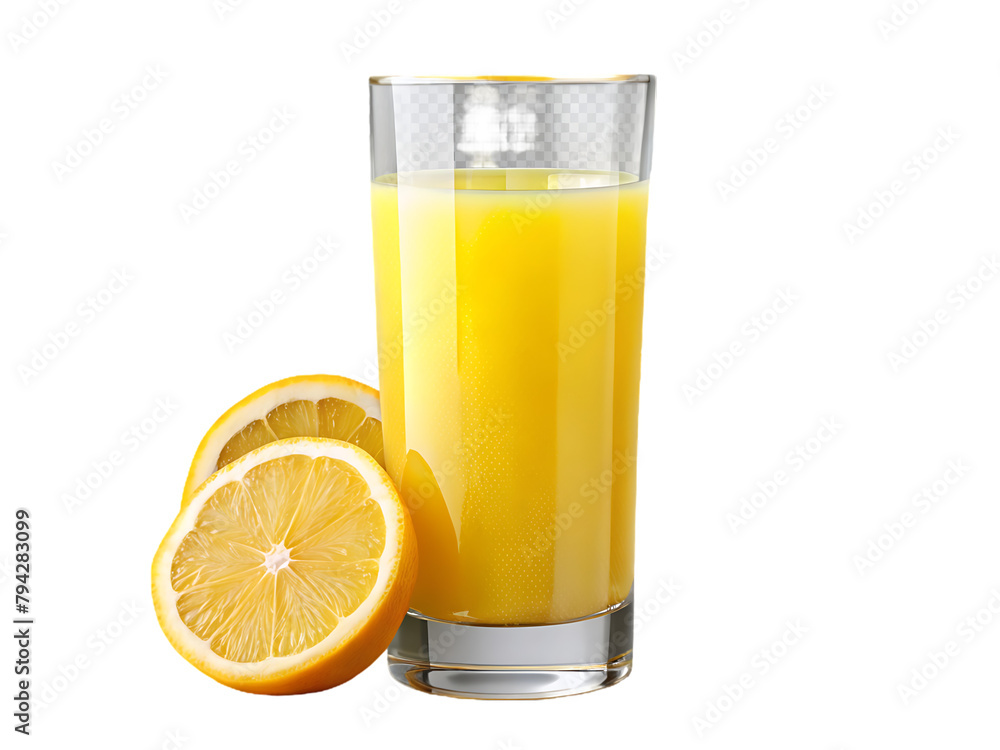glass and pitcher with orange juice on transparent background glass and pitcher with orange juice on transparent background