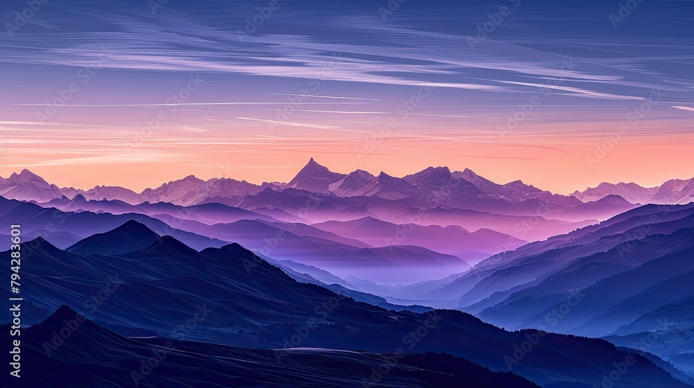 Fototapeta premium stunning swiss landscape with mountains at sunrise