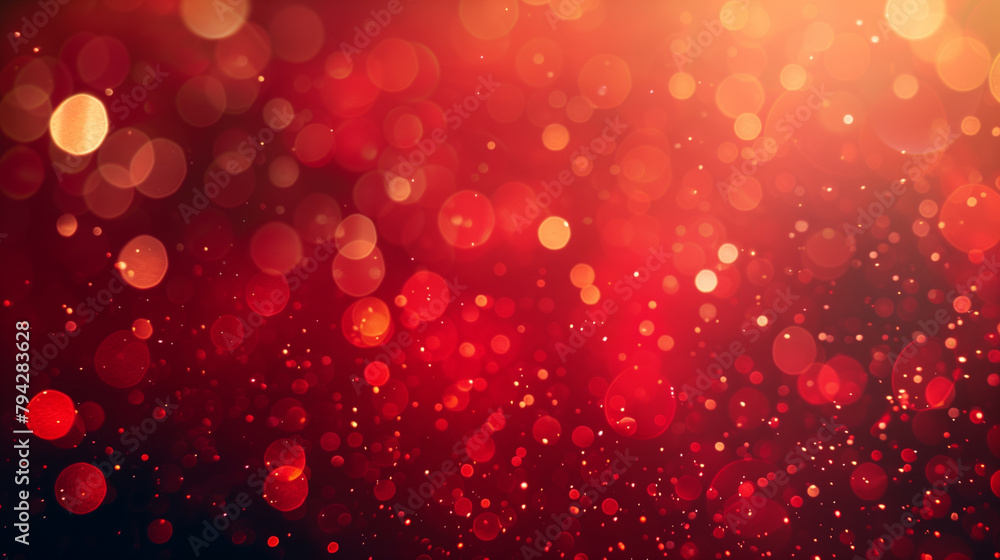 Abstract red background with bokeh, glow on a dark red gradient background. Abstract red Christmas or New Year wallpaper for web banner. Abstract red background with bokeh, glow on a dark red gradient background. Abstract red Christmas or New Year wallpaper for web banner.