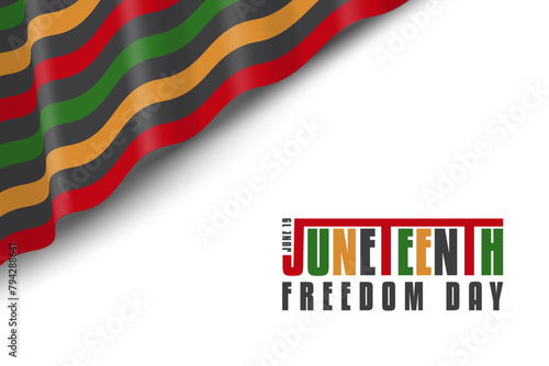 Juneteenth Banner With Colorful Flag And Typography. (ID: 794288641)