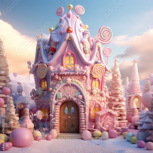 Candy Themed Fantasy Winter House 