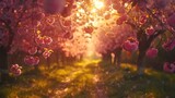 Immerse yourself in the electrifying burst of colors in this footage of a blossoming cherry orchard