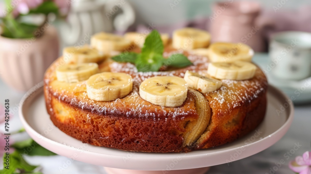 delicious banana cake. delicious banana cake.