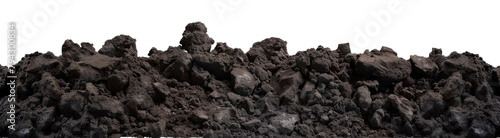 Black soil cut out isolated on white