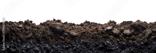Black soil cut out isolated on white photo
