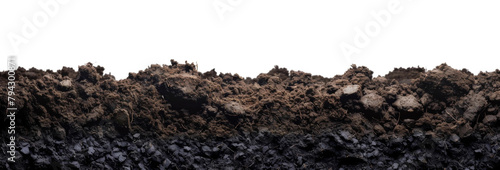Black soil cut out isolated on white
