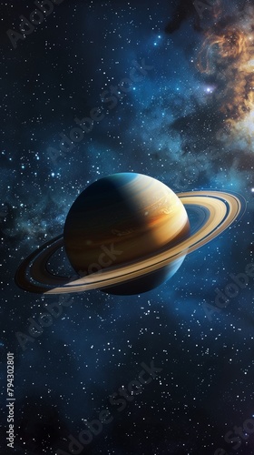 Majestic saturn against a stellar backdrop