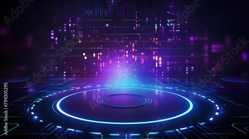 purple and blue Abstract technology background circles digital hi-tech technology design background. concept innovation. vector illustration