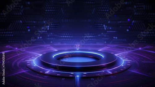 purple and blue Abstract technology background circles digital hi-tech technology design background. concept innovation. vector illustration