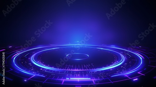 purple and blue Abstract technology background circles digital hi-tech technology design background. concept innovation. vector illustration