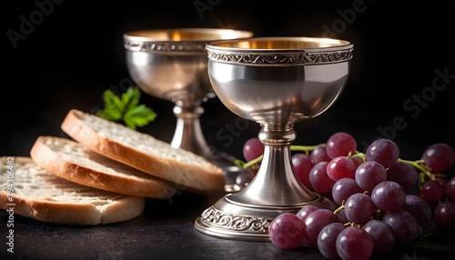 wine and bread, grapes, first communion