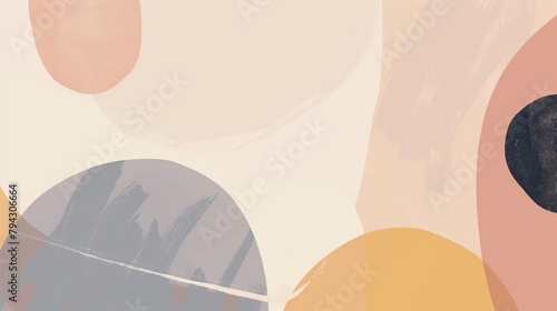 Minimalist Abstract Illustration with Muted Pastel Palette