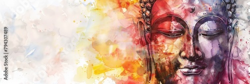 Panel kuchenny z motywem buddha watercolor hand painted vector. wesak day. copy space for text