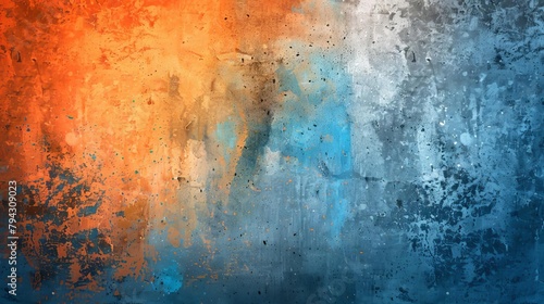 retro blueorange gradient grungy textured background abstract digital art