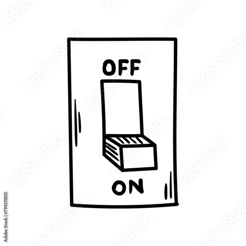 Switch vector icon in doodle style. Symbol in simple design. Cartoon object hand drawn isolated on white background.