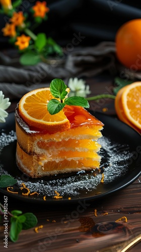 delicious orange cake.