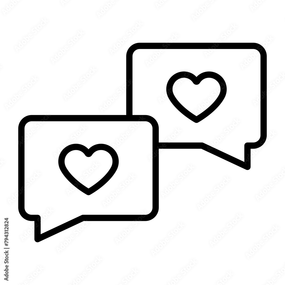 Love Message Vector Line Icon Love Message Vector Line Icon