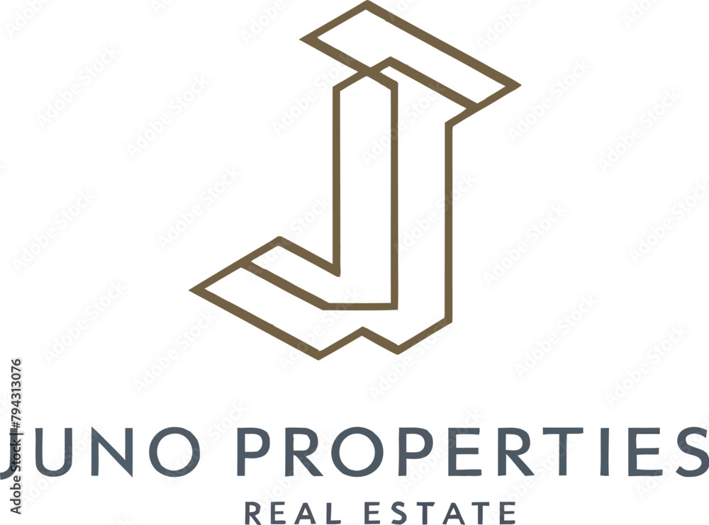 Minimalist abstract lettermark J logo for a real estate business.AI generative. Minimalist abstract lettermark J logo for a real estate business.AI generative.