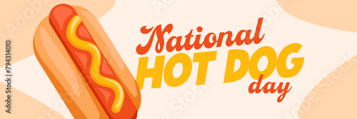 PrintHot dog day banner. National hot dog day.Hot dog day banner. National hot dog day. photo