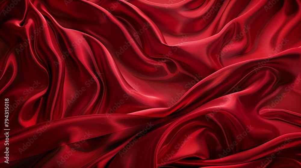 Obraz premium Luxurious Red Silk Texture Reflective Highlights