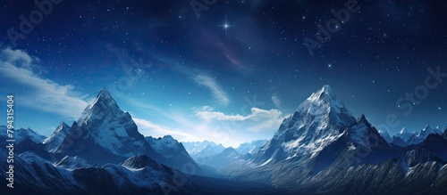Mountain Range under Starry Sky © 2rogan