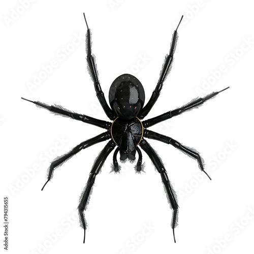 Black Spider on white background