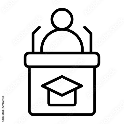 Headmaster Vector Line Icon