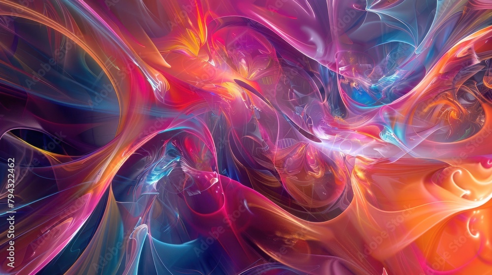 Abstract futuristic magic background in colorful shades of pink, orange and blue Abstract futuristic magic background in colorful shades of pink, orange and blue