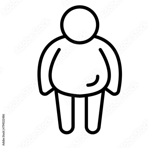 Obesity Vector Line Icon