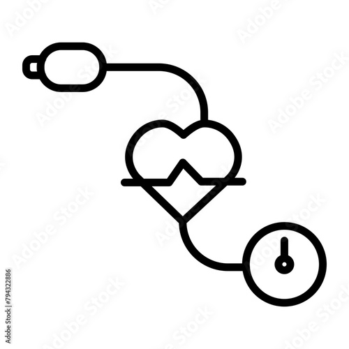Blood Pressure Vector Line Icon