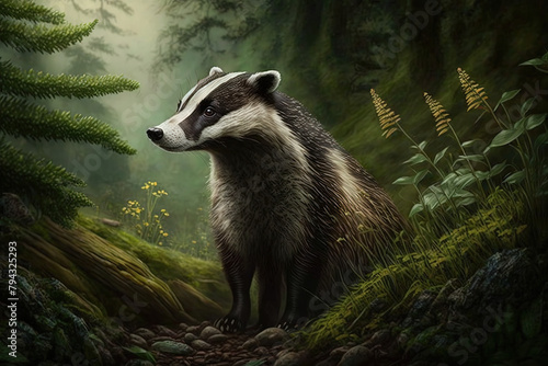 Badger in the forest © Turty