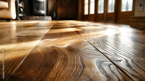 How to Properly Clean Hardwood Floors in a Room. Concept Cleaning Hardwood Floors, Room Cleaning, Wood Floor Maintenance, Cleaning Tips photo