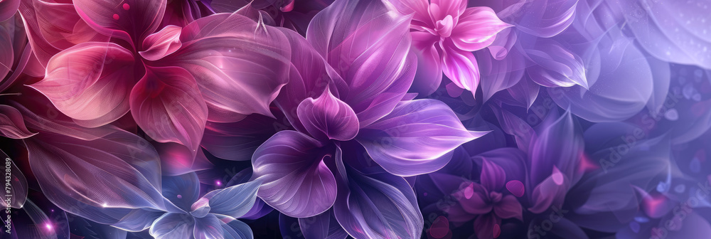 Background with abstract purple and pink abstract flowers Background with abstract purple and pink abstract flowers