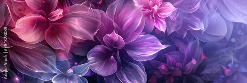 Background with abstract purple and pink abstract flowers