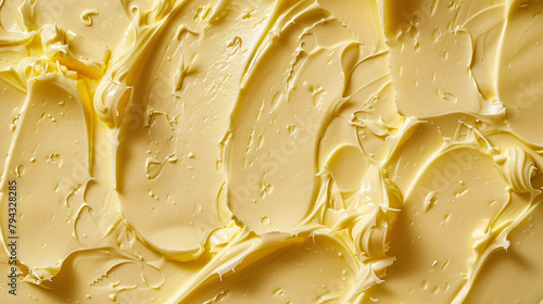 Texture of tasty homemade butter as background, top view